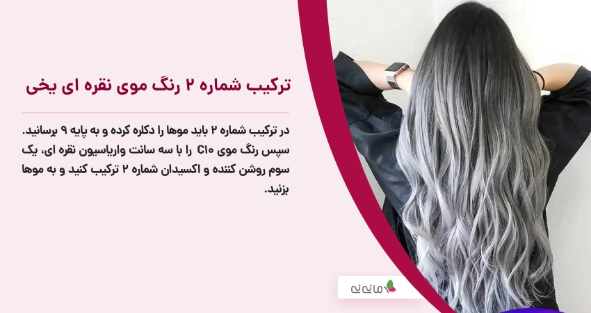 ترکیب شماره 2 رنگ موی نقره ای یخی
