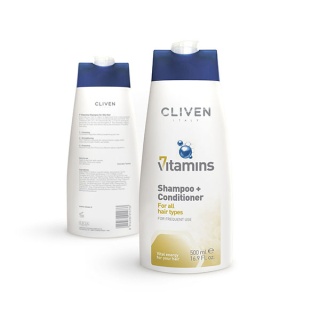 شامپو و نرم کننده-هفت ویتامینه-مخصوص انواع مو-کلیون Cliven