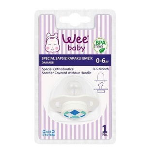 پستانک ارتودنسی در دار 0 تا 6 ماه وی بیبی Wee Baby طرح‌دار