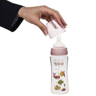 شیشه شیر پیرکس ارتودنسی وی بیبی Wee Baby ظرفیت 260 میلی لیتر