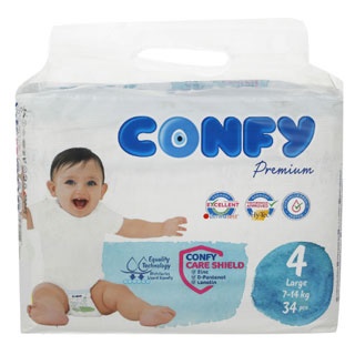 پوشک کانفی سایز 4 بسته 34 عددی CONFY