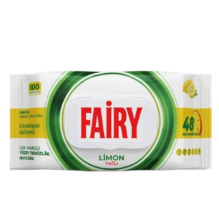 دستمال مرطوب پاک کننده سطوح رایحه لیمو بسته 100 عددی فیری fairy