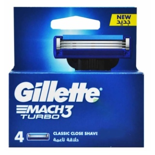ژیلت تیغ یدک مدل Mach 3 Turbo بسته 4 عددی Gillette