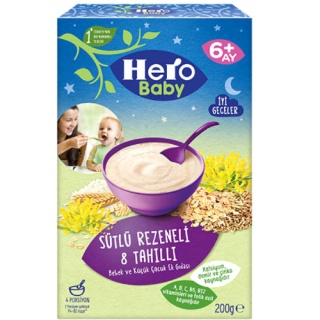 سرلاک هروبیبی 8 غله رازیانه با شیر 200 گرم Hero Baby