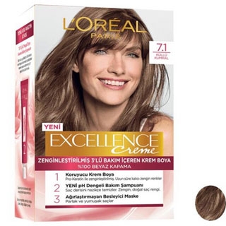رنگ موی بلوند دودی شماره 7.1 مدل Excellence لورآل L'Oréal