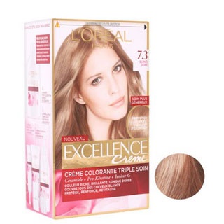 رنگ موی بلوند طلایی تیره شماره 7.3 مدل Excellence لورآل L'Oréal