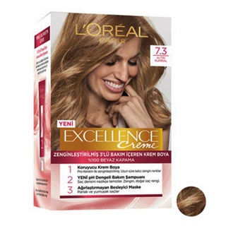 رنگ موی بلوند فندوقی روشن  شماره 7.3 مدل Excellence لورآل L'Oréal