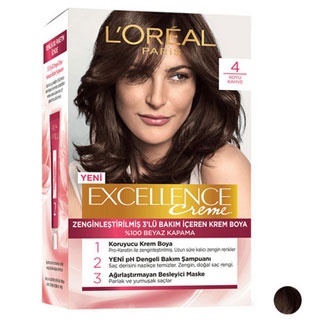 رنگ موی قهوه ای شماره 4 مدل Excellence لورآل L'Oréal