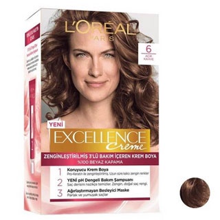 رنگ موی قهوه ای روشن شماره 6 مدل Excellence لورآل L'Oréal