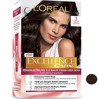 رنگ موی قهوه ای تیره شماره 3 مدل Excellence لورآل L'Oréal