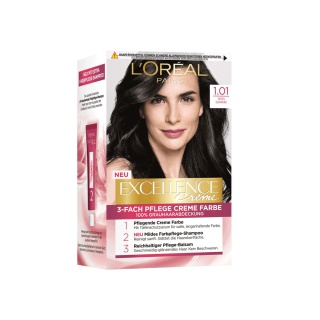 رنگ موی مشکی شماره 1.01 مدل Excellence لورآل L'Oréal