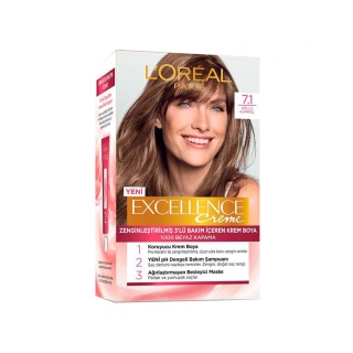 رنگ موی بلوند نسکافه ای شماره 7.1 مدل Excellence لورآل L'Oréal