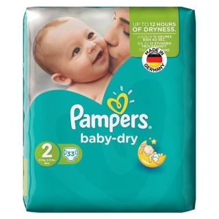 پوشک پمپرز مدل baby dry سایز 2 بسته 33 عددی