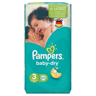 پوشک پمپرز مدل baby dry سايز 3 بسته 50 عددي