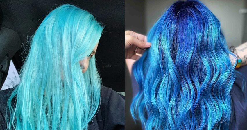 آموزش 5 فرمول ترکیب رنگ مو آبی