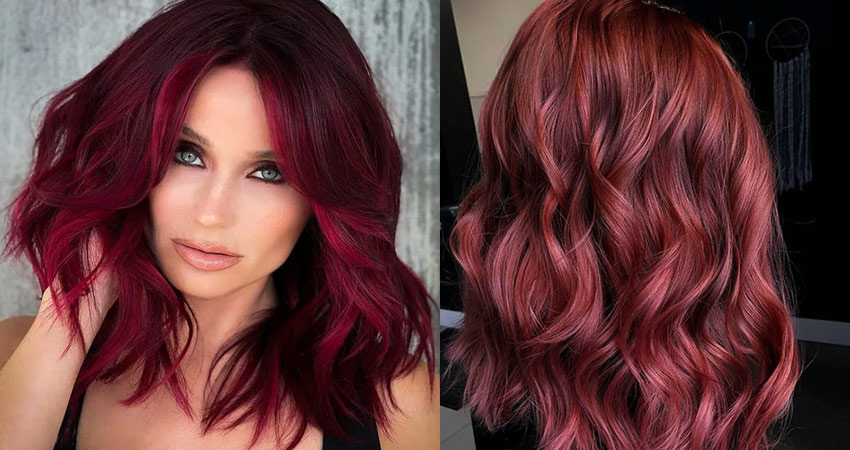 wine hair color black hair without highlighting3 - رنگ مو شرابی بدون دکلره+ترکیبی از بهترین ها 1403